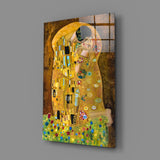 Gustav Klimt "The Kiss" Glass Wall Art