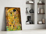 Gustav Klimt "The Kiss" Glass Wall Art