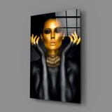 Gold Woman Glass Wall Art