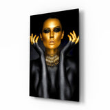 Gold Woman Glass Wall Art