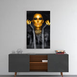 Gold Woman Glass Wall Art