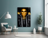 Gold Woman Glass Wall Art