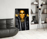 Gold Woman Glass Wall Art