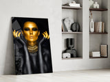 Gold Woman Glass Wall Art