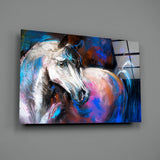 White Horse Glass Wall Art