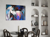 White Horse Glass Wall Art