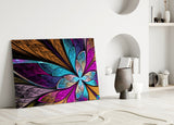 Colorful Flower Glass Wall Art