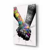 Hand in Hand Glass Wall Art