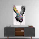 Hand in Hand Glass Wall Art