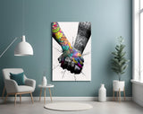 Hand in Hand Glass Wall Art