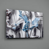 Blue Flowers Glass Wall Art