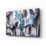 Blue Flowers Glass Wall Art