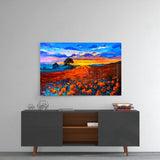 Poppy Field Glass Wall Art