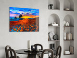 Poppy Field Glass Wall Art