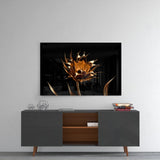 Golden Flower Glass Wall Art