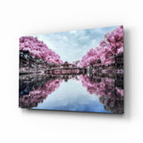 Rosa Landschaft Glasbild