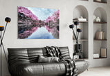 Pink Landscape Glass Wall Art