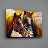 Horses Glass Wall Art