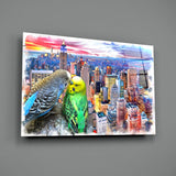 Budgies Glass Wall Art