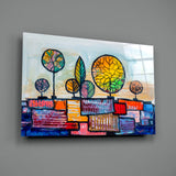 Abstract City Glass Wall Art