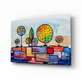 Abstract City Glass Wall Art