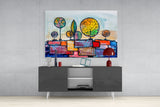 Abstract City Glass Wall Art