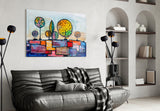 Abstract City Glass Wall Art