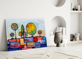 Abstract City Glass Wall Art