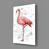 Flamingo Glass Wall Art