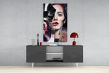 Abstract Woman Portrait Glass Wall Art