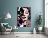 Abstract Woman Portrait Glass Wall Art