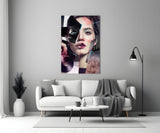 Abstract Woman Portrait Glass Wall Art