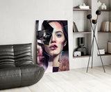 Abstract Woman Portrait Glass Wall Art