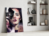 Abstract Woman Portrait Glass Wall Art