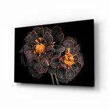 Braune Blume Glasbild