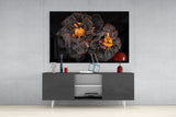 Brown Flower Glass Wall Art