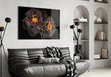 Brown Flower Glass Wall Art