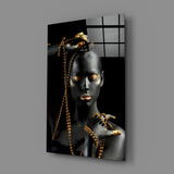 Gold Woman Glass Wall Art