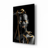 Gold Woman Glass Wall Art