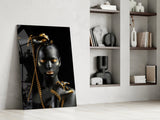 Gold Woman Glass Wall Art