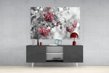 Pink Roses Glass Wall Art