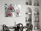 Pink Roses Glass Wall Art