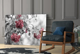 Pink Roses Glass Wall Art