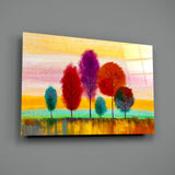 Colorful Trees Glass Wall Art