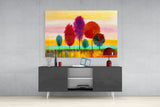 Colorful Trees Glass Wall Art