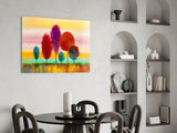 Colorful Trees Glass Wall Art