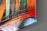 Colorful Houses Glass Wall Art