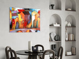 Colorful Houses Glass Wall Art