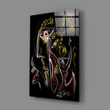 Abstract Faces Glass Wall Art