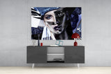 Abstract Woman Portrait Glass Wall Art